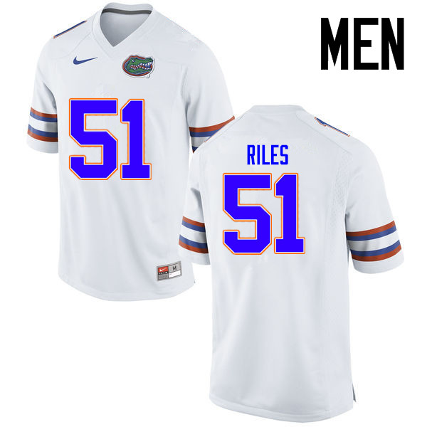 Men Florida Gators #51 Antonio Riles College Football Jerseys Sale-White - Click Image to Close